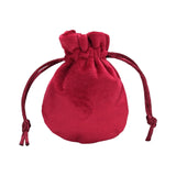 Maxbell Drawstring Bag Velvet Gift Bag Rings Jewelry Pouch Wine Red 6.5x8.5cm