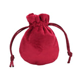 Maxbell Drawstring Bag Velvet Gift Bag Rings Jewelry Pouch Wine Red 6.5x8.5cm