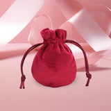 Maxbell Drawstring Bag Velvet Gift Bag Rings Jewelry Pouch Wine Red 6.5x8.5cm