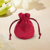 Maxbell Drawstring Bag Velvet Gift Bag Rings Jewelry Pouch Wine Red 6.5x8.5cm