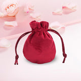 Maxbell Drawstring Bag Velvet Gift Bag Rings Jewelry Pouch Wine Red 6.5x8.5cm