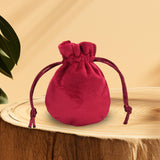 Maxbell Drawstring Bag Velvet Gift Bag Rings Jewelry Pouch Wine Red 6.5x8.5cm