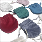 Maxbell Drawstring Bag Velvet Gift Bag Rings Jewelry Pouch Wine Red 7.5x9.5cm