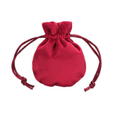 Maxbell Drawstring Bag Velvet Gift Bag Rings Jewelry Pouch Wine Red 7.5x9.5cm