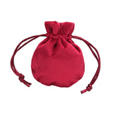 Maxbell Drawstring Bag Velvet Gift Bag Rings Jewelry Pouch Wine Red 7.5x9.5cm