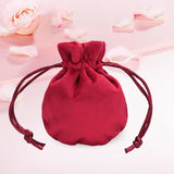 Maxbell Drawstring Bag Velvet Gift Bag Rings Jewelry Pouch Wine Red 7.5x9.5cm