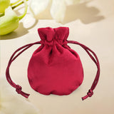 Maxbell Drawstring Bag Velvet Gift Bag Rings Jewelry Pouch Wine Red 7.5x9.5cm