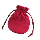 Maxbell Drawstring Bag Velvet Gift Bag Rings Jewelry Pouch Wine Red 9.5x11.5cm