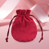 Maxbell Drawstring Bag Velvet Gift Bag Rings Jewelry Pouch Wine Red 9.5x11.5cm