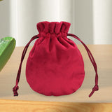 Maxbell Drawstring Bag Velvet Gift Bag Rings Jewelry Pouch Wine Red 9.5x11.5cm