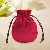 Maxbell Drawstring Bag Velvet Gift Bag Rings Jewelry Pouch Wine Red 9.5x11.5cm