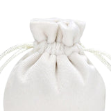 Maxbell Drawstring Bag Velvet Gift Bag Rings Jewelry Pouch Beige 6.5x8.5cm