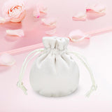 Maxbell Drawstring Bag Velvet Gift Bag Rings Jewelry Pouch Beige 6.5x8.5cm