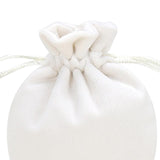 Maxbell Drawstring Bag Velvet Gift Bag Rings Jewelry Pouch Beige 7.5x9.5cm