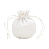 Maxbell Drawstring Bag Velvet Gift Bag Rings Jewelry Pouch Beige 7.5x9.5cm