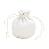 Maxbell Drawstring Bag Velvet Gift Bag Rings Jewelry Pouch Beige 7.5x9.5cm