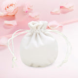 Maxbell Drawstring Bag Velvet Gift Bag Rings Jewelry Pouch Beige 7.5x9.5cm