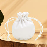 Maxbell Drawstring Bag Velvet Gift Bag Rings Jewelry Pouch Beige 7.5x9.5cm