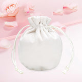 Maxbell Drawstring Bag Velvet Gift Bag Rings Jewelry Pouch Beige 9.5x11.5cm