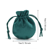 Maxbell Drawstring Bag Velvet Gift Bag Rings Jewelry Pouch Deep Green 6.5x8.5cm