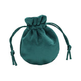 Maxbell Drawstring Bag Velvet Gift Bag Rings Jewelry Pouch Deep Green 6.5x8.5cm