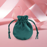 Maxbell Drawstring Bag Velvet Gift Bag Rings Jewelry Pouch Deep Green 6.5x8.5cm