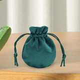 Maxbell Drawstring Bag Velvet Gift Bag Rings Jewelry Pouch Deep Green 6.5x8.5cm