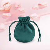 Maxbell Drawstring Bag Velvet Gift Bag Rings Jewelry Pouch Deep Green 6.5x8.5cm