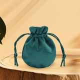 Maxbell Drawstring Bag Velvet Gift Bag Rings Jewelry Pouch Deep Green 6.5x8.5cm