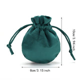 Maxbell Drawstring Bag Velvet Gift Bag Rings Jewelry Pouch Deep Green 7.5x9.5cm