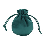 Maxbell Drawstring Bag Velvet Gift Bag Rings Jewelry Pouch Deep Green 7.5x9.5cm