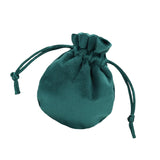 Maxbell Drawstring Bag Velvet Gift Bag Rings Jewelry Pouch Deep Green 7.5x9.5cm