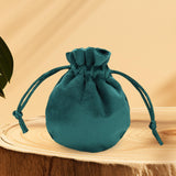 Maxbell Drawstring Bag Velvet Gift Bag Rings Jewelry Pouch Deep Green 7.5x9.5cm