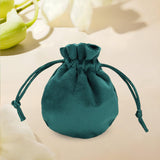 Maxbell Drawstring Bag Velvet Gift Bag Rings Jewelry Pouch Deep Green 7.5x9.5cm