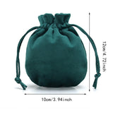 Maxbell Drawstring Bag Velvet Gift Bag Rings Jewelry Pouch Deep Green9.5x11.5cm