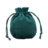 Maxbell Drawstring Bag Velvet Gift Bag Rings Jewelry Pouch Deep Green9.5x11.5cm