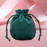 Maxbell Drawstring Bag Velvet Gift Bag Rings Jewelry Pouch Deep Green9.5x11.5cm