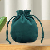 Maxbell Drawstring Bag Velvet Gift Bag Rings Jewelry Pouch Deep Green9.5x11.5cm