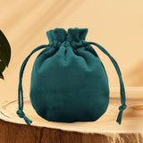 Maxbell Drawstring Bag Velvet Gift Bag Rings Jewelry Pouch Deep Green9.5x11.5cm