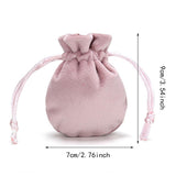 Maxbell Drawstring Bag Velvet Gift Bag Rings Jewelry Pouch Light Pink 6.5x8.5cm