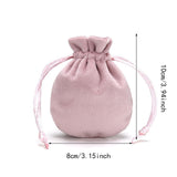 Maxbell Drawstring Bag Velvet Gift Bag Rings Jewelry Pouch Light Pink 7.5x9.5cm