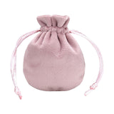Maxbell Drawstring Bag Velvet Gift Bag Rings Jewelry Pouch Light Pink 7.5x9.5cm