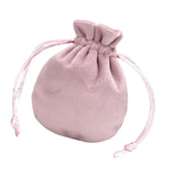 Maxbell Drawstring Bag Velvet Gift Bag Rings Jewelry Pouch Light Pink 7.5x9.5cm