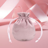 Maxbell Drawstring Bag Velvet Gift Bag Rings Jewelry Pouch Light Pink 7.5x9.5cm