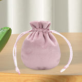 Maxbell Drawstring Bag Velvet Gift Bag Rings Jewelry Pouch Light Pink 7.5x9.5cm