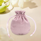 Maxbell Drawstring Bag Velvet Gift Bag Rings Jewelry Pouch Light Pink 7.5x9.5cm