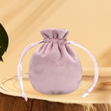 Maxbell Drawstring Bag Velvet Gift Bag Rings Jewelry Pouch Light Pink 7.5x9.5cm