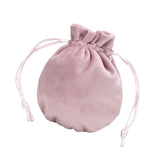Maxbell Drawstring Bag Velvet Gift Bag Rings Jewelry Pouch Light Pink9.5x11.5cm