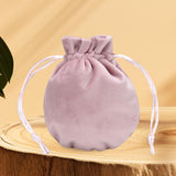 Maxbell Drawstring Bag Velvet Gift Bag Rings Jewelry Pouch Light Pink9.5x11.5cm