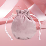 Maxbell Drawstring Bag Velvet Gift Bag Rings Jewelry Pouch Light Pink9.5x11.5cm